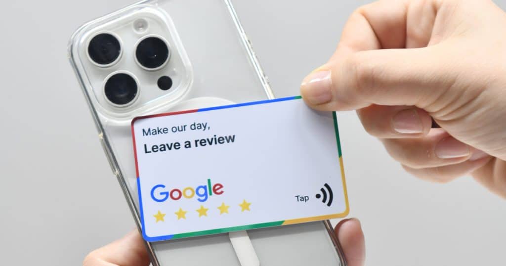 Google reviews NFC card share