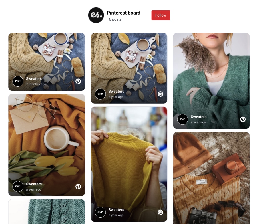 Embed Pinterest masonry widget