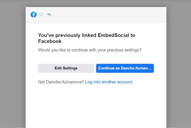 allow facebook permissions window