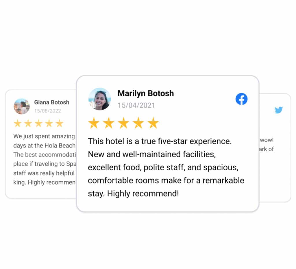 Reviews widget slider