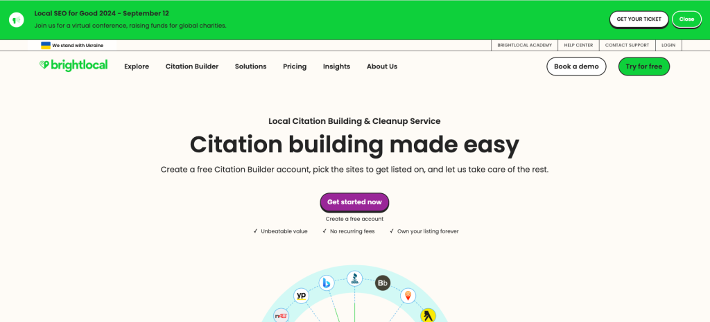 BrightLocal landing page