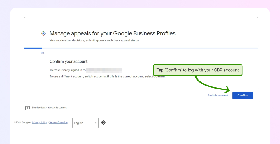 google business profile appeals tool landing page