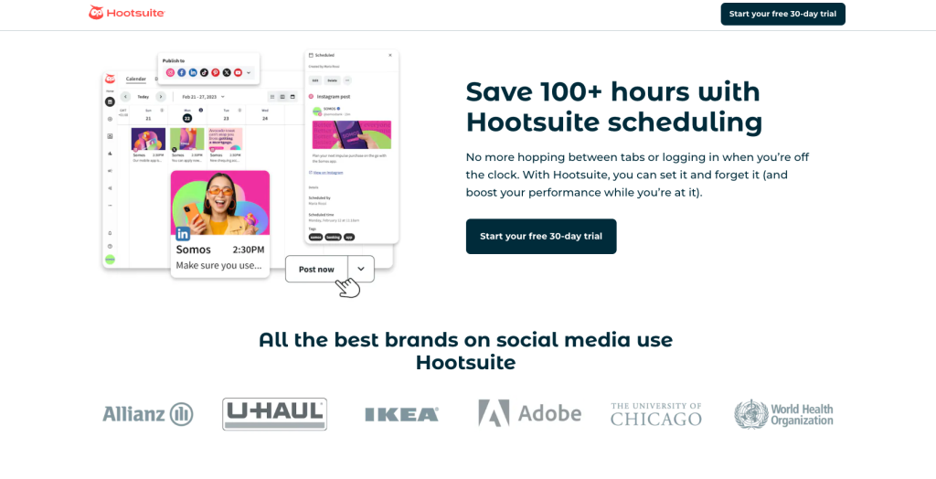 hootsuite landing page